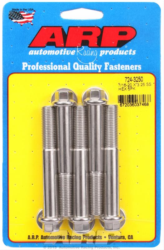 ARP 7/16-20 x 3.250 hex SS bolts thumbnail 2
