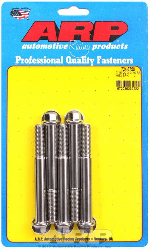 ARP 7/16-20 x 3.750 hex SS bolts thumbnail 2