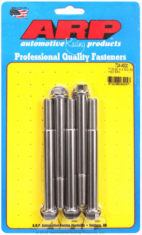 ARP 7/16-20 x 4.500 hex SS bolts thumbnail 2