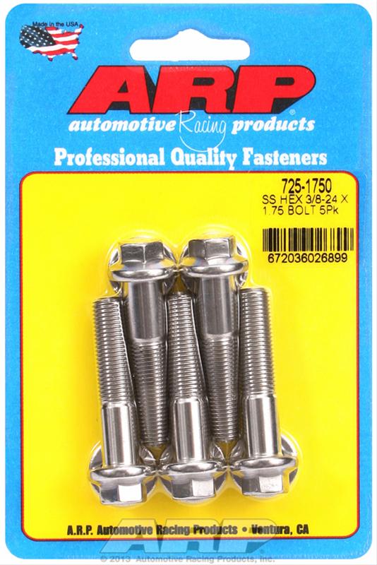 ARP 3/8-24 x 1.750 hex 7/16 wrenching SS bolts thumbnail 2