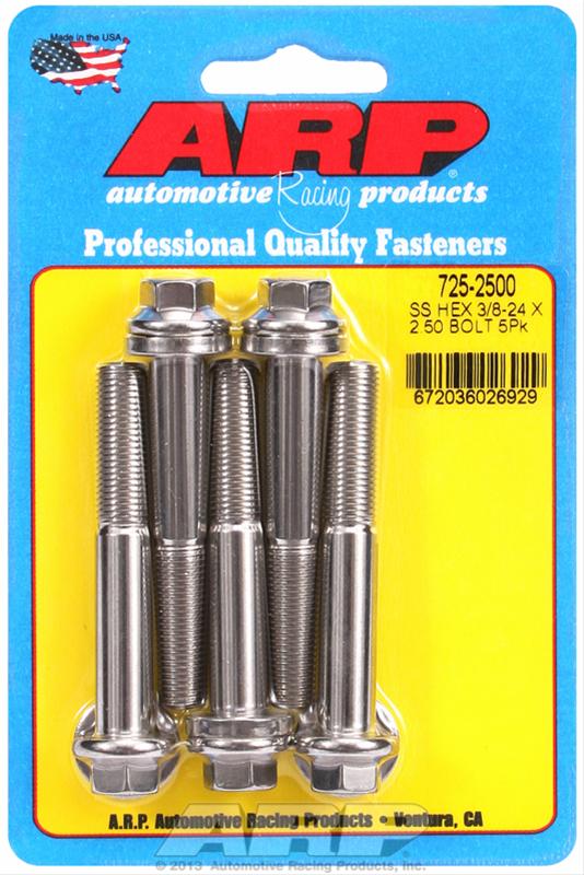 ARP 3/8-24 x 2.500 7/16in Hex Stainless Steel Wrenching Bolts (Pack of 5) thumbnail 2