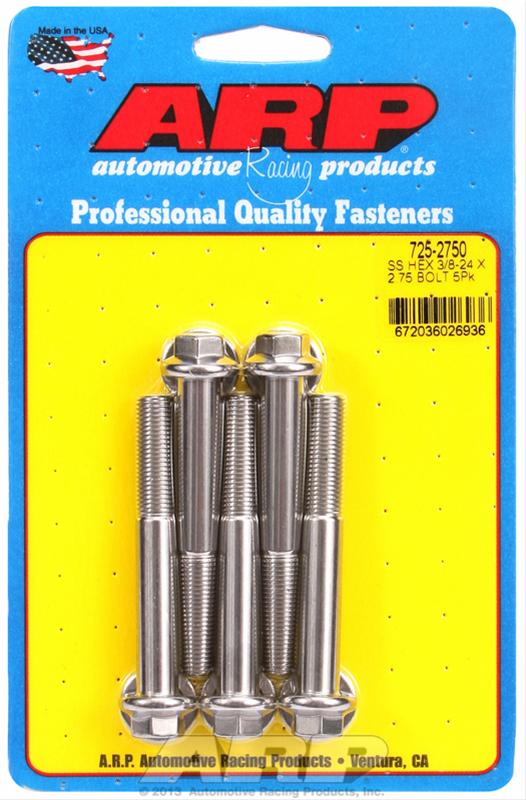 ARP 3/8-24 x 2.750 hex 7/16 wrenching SS bolts thumbnail 2