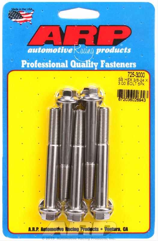 ARP 3/8-24 x 3.000 hex 7/16 wrenching SS bolts thumbnail 2