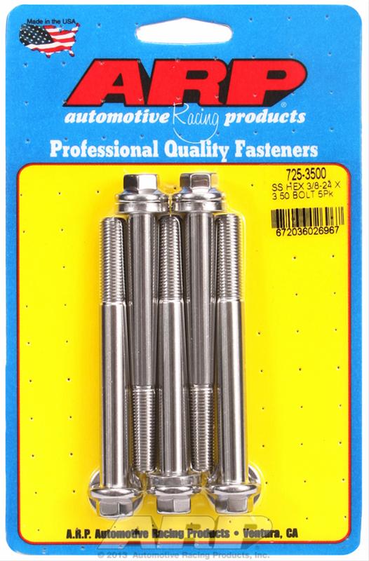 ARP 3/8-24 x 3.500 hex 7/16 wrenching SS bolts thumbnail 2