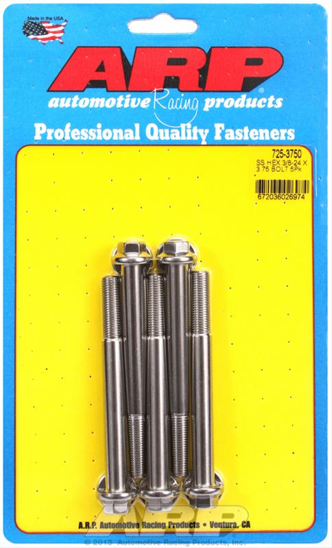 ARP 3/8-24 x 3.750 hex 7/16 wrenching SS bolts thumbnail 2