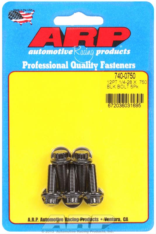 ARP 1/4 in.-28 RH Thread, 0.750 in 12 Point Bolts- Set of 5 thumbnail 2