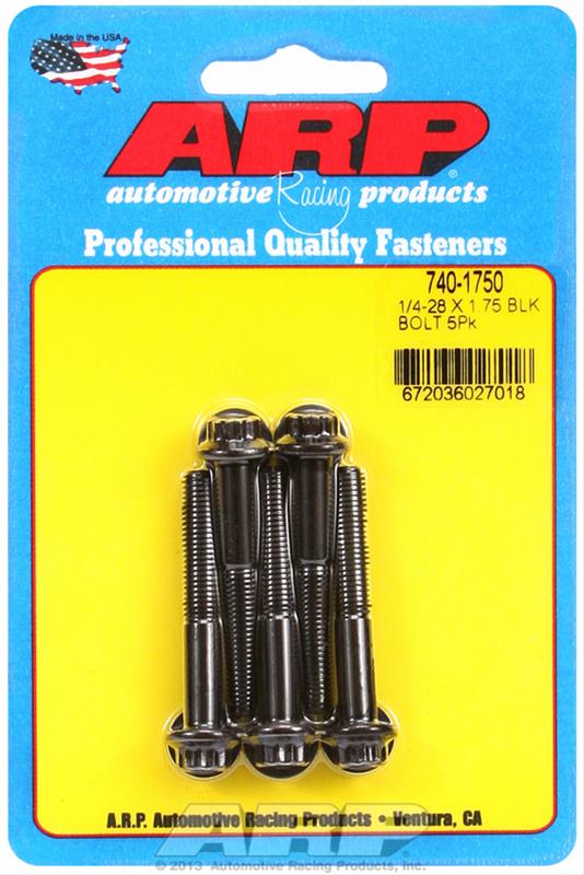 ARP 1/4-28 x 1.750 12pt black oxide bolts thumbnail 2