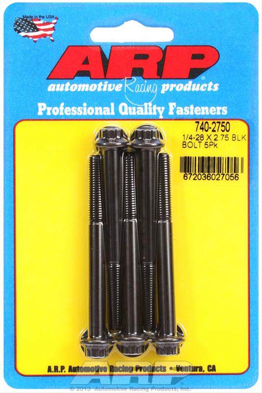ARP 1/4-28 x 2.750 12pt black oxide bolts thumbnail 2