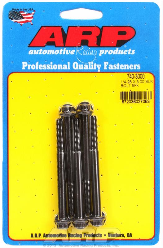 ARP 1/4-28 x 3.000 12pt black oxide bolts thumbnail 2