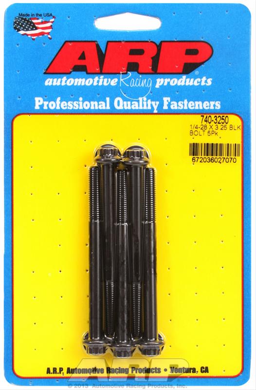 ARP 1/4-28 x 3.250 12pt black oxide bolts thumbnail 2