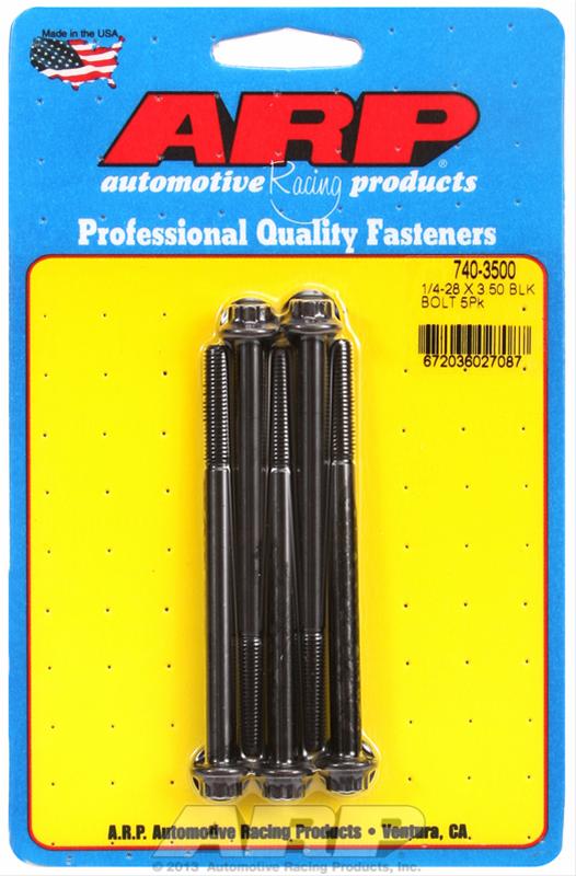 ARP 1/4-28 x 3.500 12pt black oxide bolts thumbnail 2