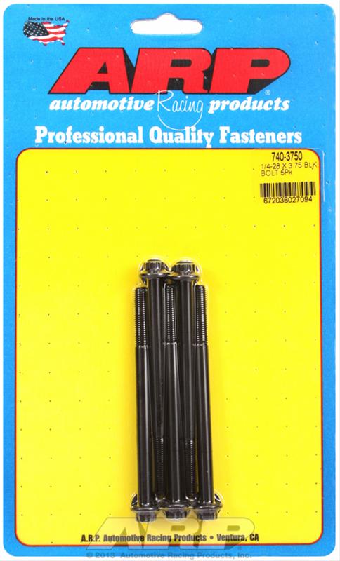 ARP 1/4-28 x 3.750 12pt black oxide bolts thumbnail 2