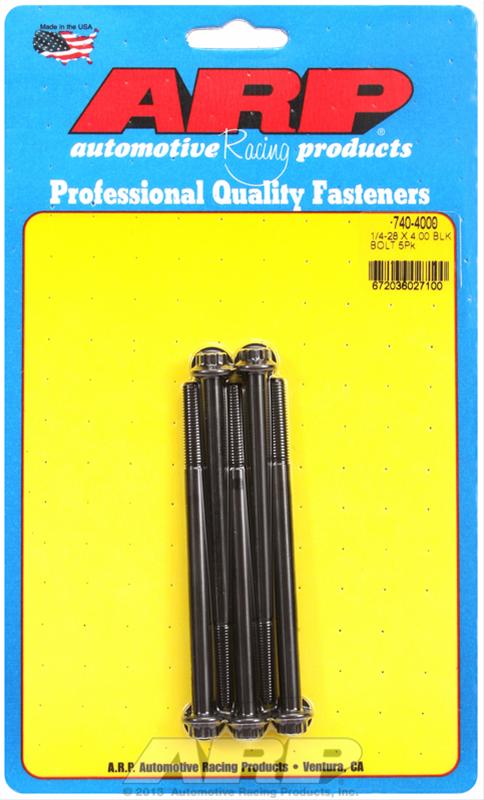 ARP 1/4-28 x 4.000 12pt black oxide bolts thumbnail 2