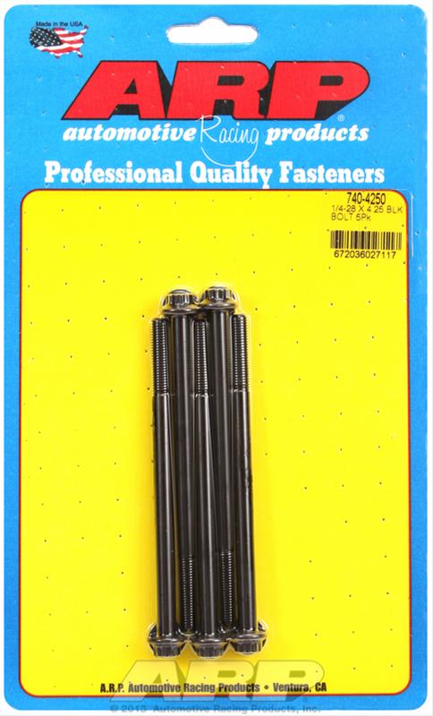 ARP 1/4-28 x 4.250 12pt black oxide bolts thumbnail 2