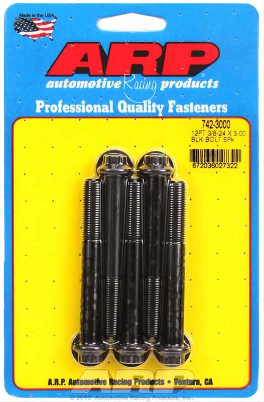 ARP 3/8-24 x 3 12pt Black Oxide Bolts (5/pkg) thumbnail 2