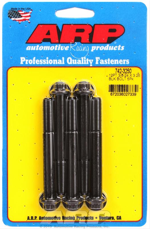 ARP 3/8-24 x 3.250 12pt black oxide bolts thumbnail 2