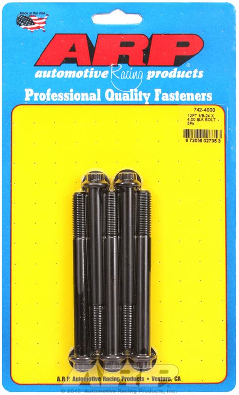 ARP 3/8-24 x 4.000 12pt Black Oxide Bolts (Qty 5) thumbnail 2