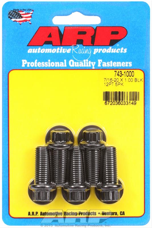 ARP 7/16 Inch -20x1.000in UHL 12pt Black Oxide Bolts (5/pkg) thumbnail 2
