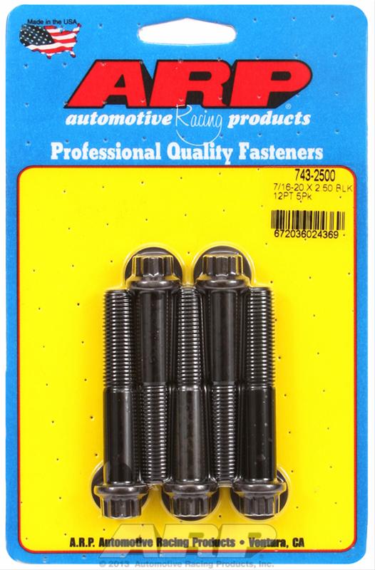 ARP 7/16-20 x 2.500 12pt black oxide bolts thumbnail 2