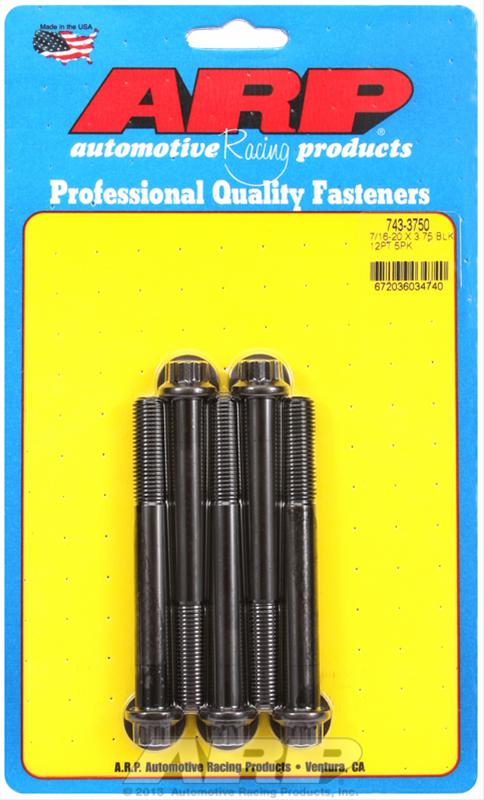 ARP 7/16in - 20 x 3.750in 12pt Black Oxide Bolts (5/pkg) thumbnail 2