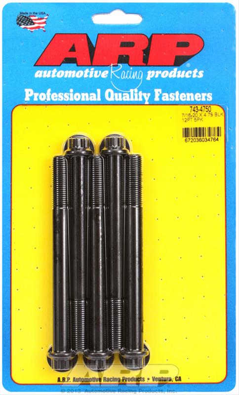 ARP 7/16-20 x 4.750 12pt black oxide bolts thumbnail 2