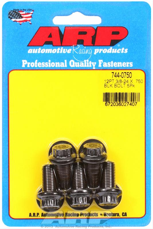 ARP 3/8-24 x 0.750 12pt 7/16 Wrenching Black Oxide Bolts (5/pkg) thumbnail 2