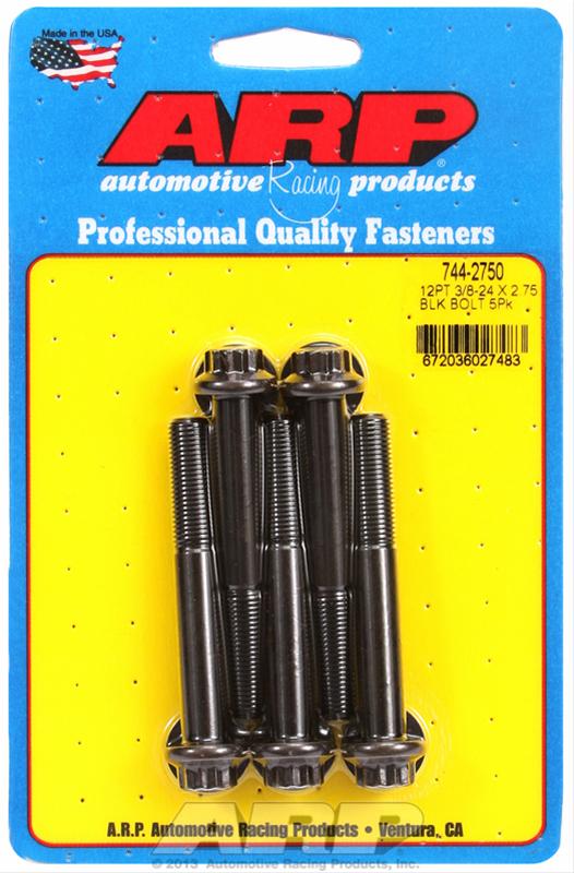 ARP 3/8-24 x 2.750 12pt 7/16 wrenching black oxide bolts thumbnail 2