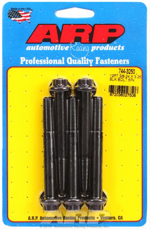 ARP 3/8-24 x 0.3.250 12pt 7/16 Wrenching Black Oxide Bolts (5/pkg) thumbnail 2