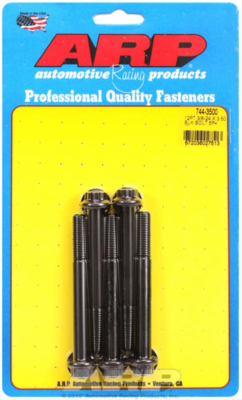 ARP 3/8-24 x 3.500 12pt 7/16 wrenching black oxide bolts thumbnail 2