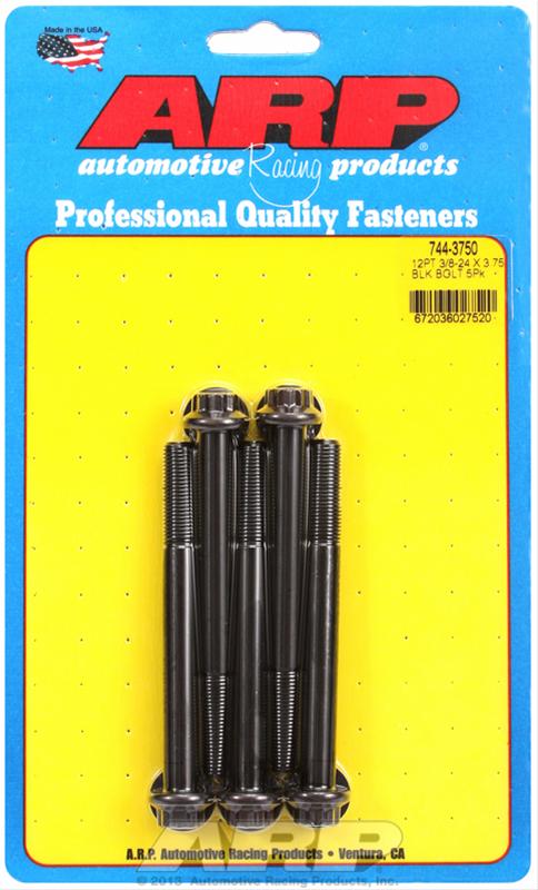 ARP 3/8-24 x 3.750 12pt 7/16 wrenching black oxide bolts thumbnail 2