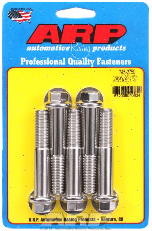 ARP 1/2-20 in. Thread, 2.75 in Stainless Steel 300 Bolts - Set of 5 thumbnail 2