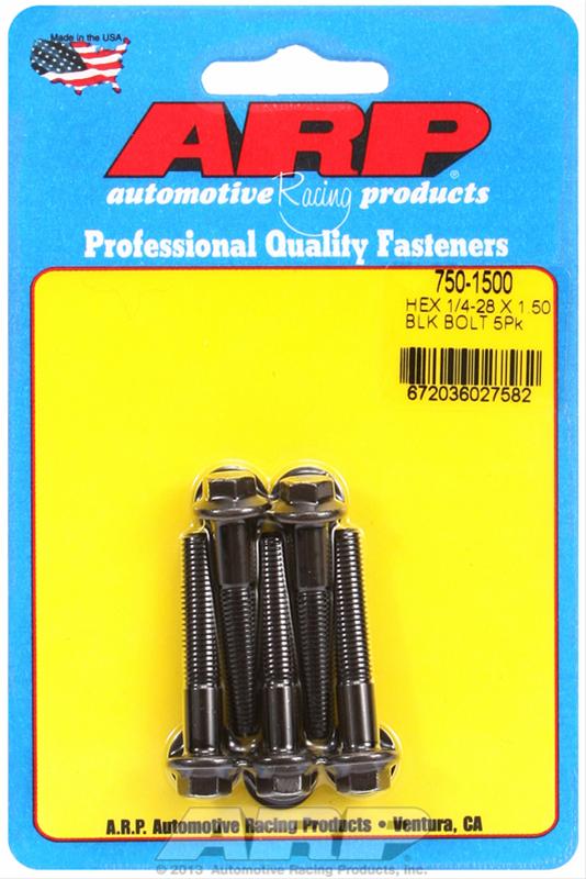ARP 1/4-28 x 1.500 hex black oxide bolts thumbnail 2
