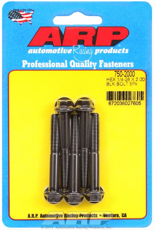 ARP 1/4-28 x 2.000 hex black oxide bolts thumbnail 2