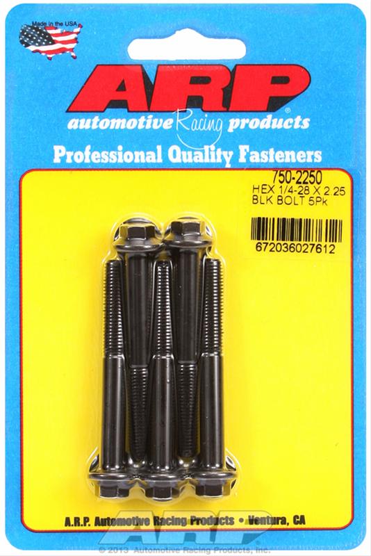 ARP 1/4-28 x 2.250 hex black oxide bolts thumbnail 2