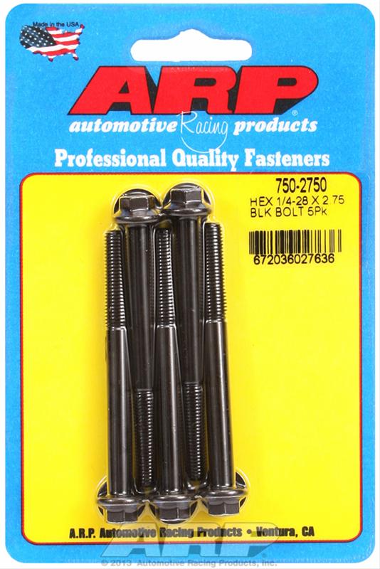 ARP 1/4-28 x 2.750 hex black oxide bolts thumbnail 2
