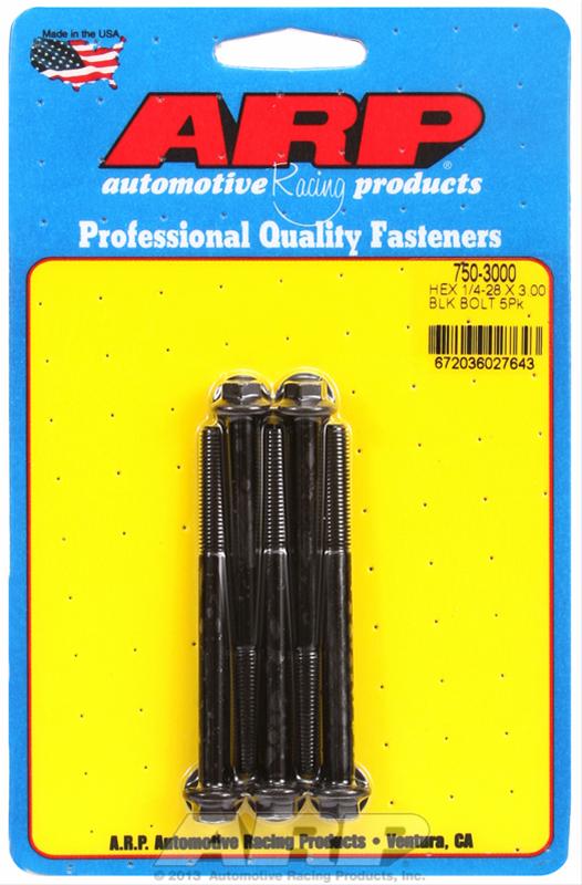 ARP 1/4-28 x 3.000 hex black oxide bolts thumbnail 2