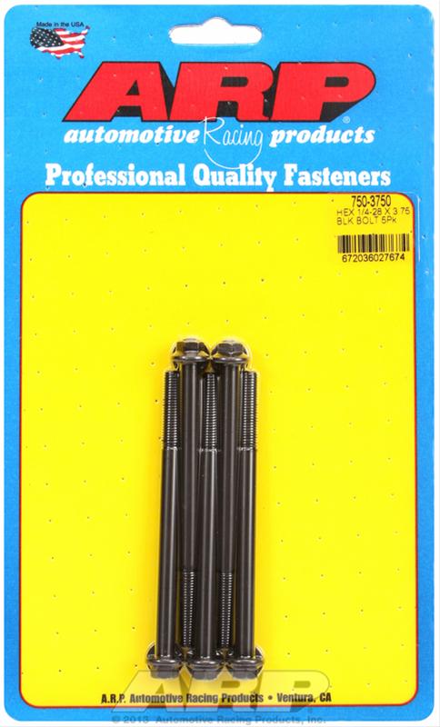 ARP 1/4-28 x 3.750 hex black oxide bolts thumbnail 2