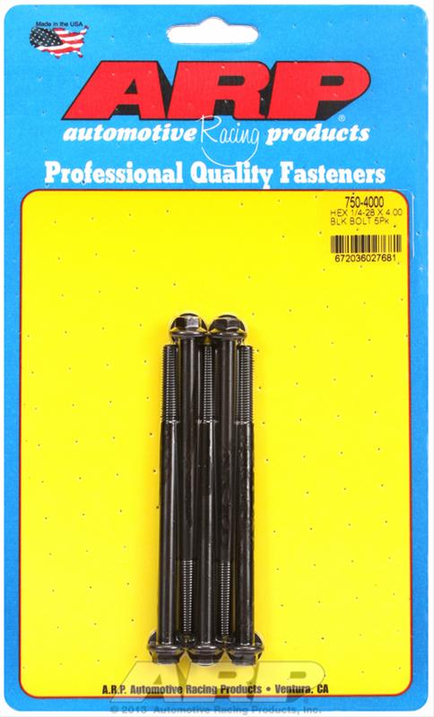 ARP 1/4-28 x 4.000 hex black oxide bolts thumbnail 2