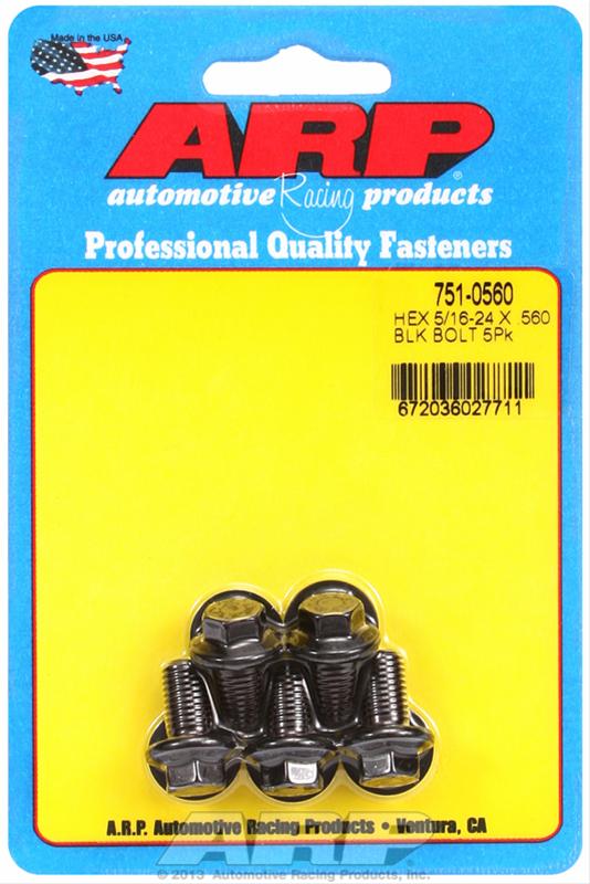 ARP 5/16-24 x .560 Hex Black Oxide Bolts thumbnail 2