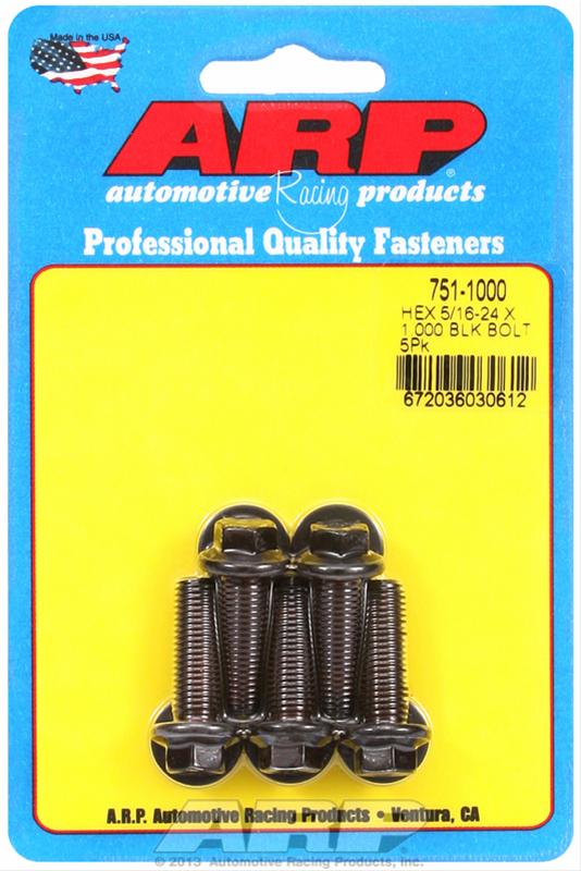 ARP 5/16-24 x 1.000 Hex Black Oxide Bolts (5/pkg) thumbnail 2