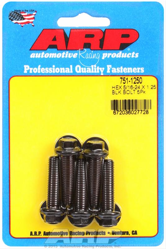 ARP 5/16-24 x 1.250 Hex Black Oxide Bolts (5/pkg) thumbnail 2