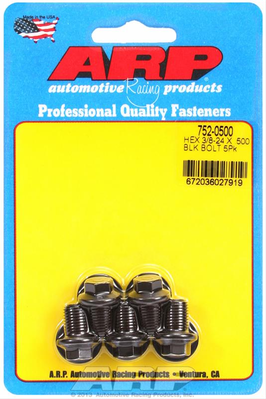 ARP 3/8 Inch -24 x .500 Black Hex Oxide Bolts (5/pkg) thumbnail 2