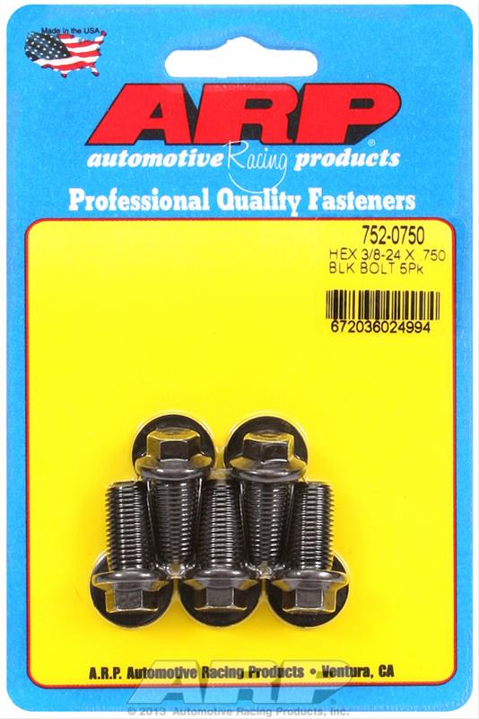 ARP 3/8-24 x .750 hex black oxide bolts thumbnail 2