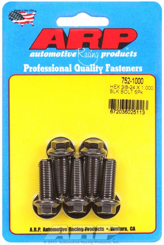 ARP 3/8-24 x 1.000 hex black oxide bolts thumbnail 2