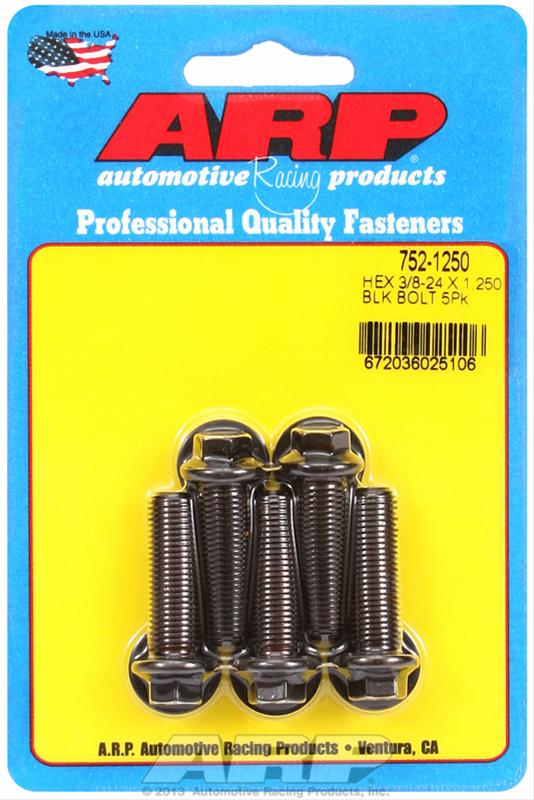 ARP 3/8-24 x 1.250 hex black oxide bolts thumbnail 2