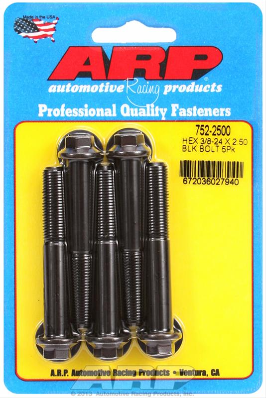 ARP 3/8-24 x 2.500 hex black oxide bolts thumbnail 2
