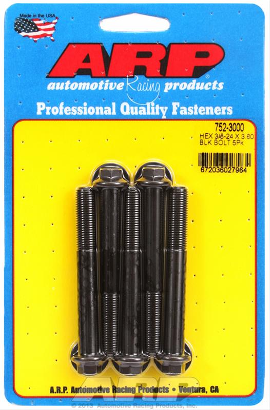 ARP 3/8-24 x 3.000 hex black oxide bolts thumbnail 2