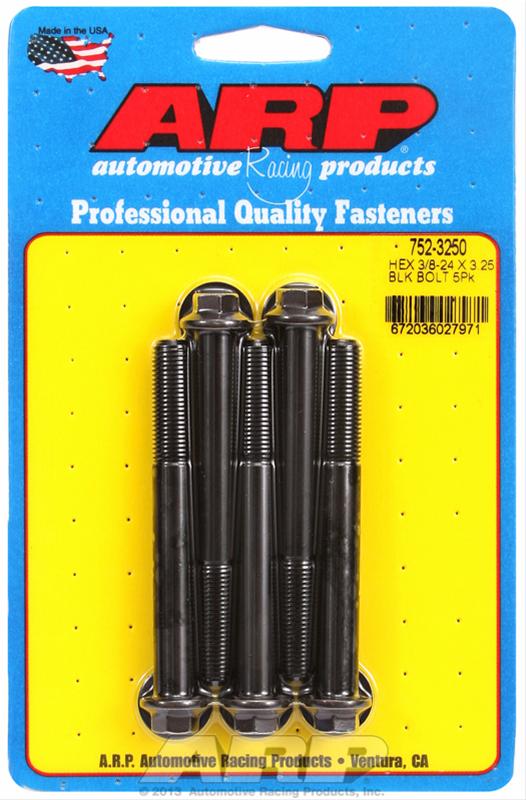 ARP 3/8-24 x 3.250 hex black oxide bolts thumbnail 2