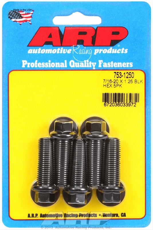 ARP 7/16-20 x 1.250 Hex Black Oxide Bolts (5/pkg) thumbnail 2