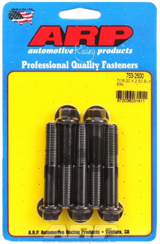 ARP 7/16-20 x 2.500 Hex Black Oxide Bolts (5/pkg) thumbnail 2